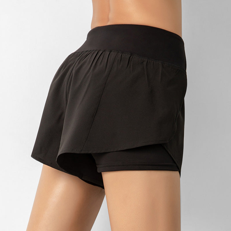 2-in-1 Yoga Shorts for Women⎥Spandex Elastic Top, Running & Gym Workout Shorts