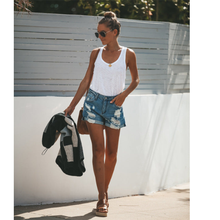 Casual Loose Ripped Jean Shorts⎥Fashion Distressed Jorts for Women