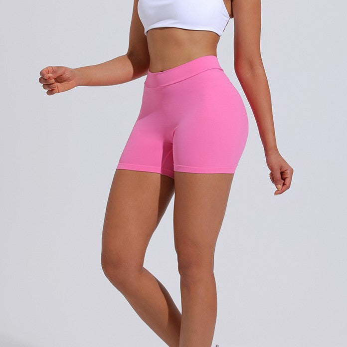 V-Back Athletic Fitness Shorts  |  High Waist Hip Lift Yoga Shorts for Women