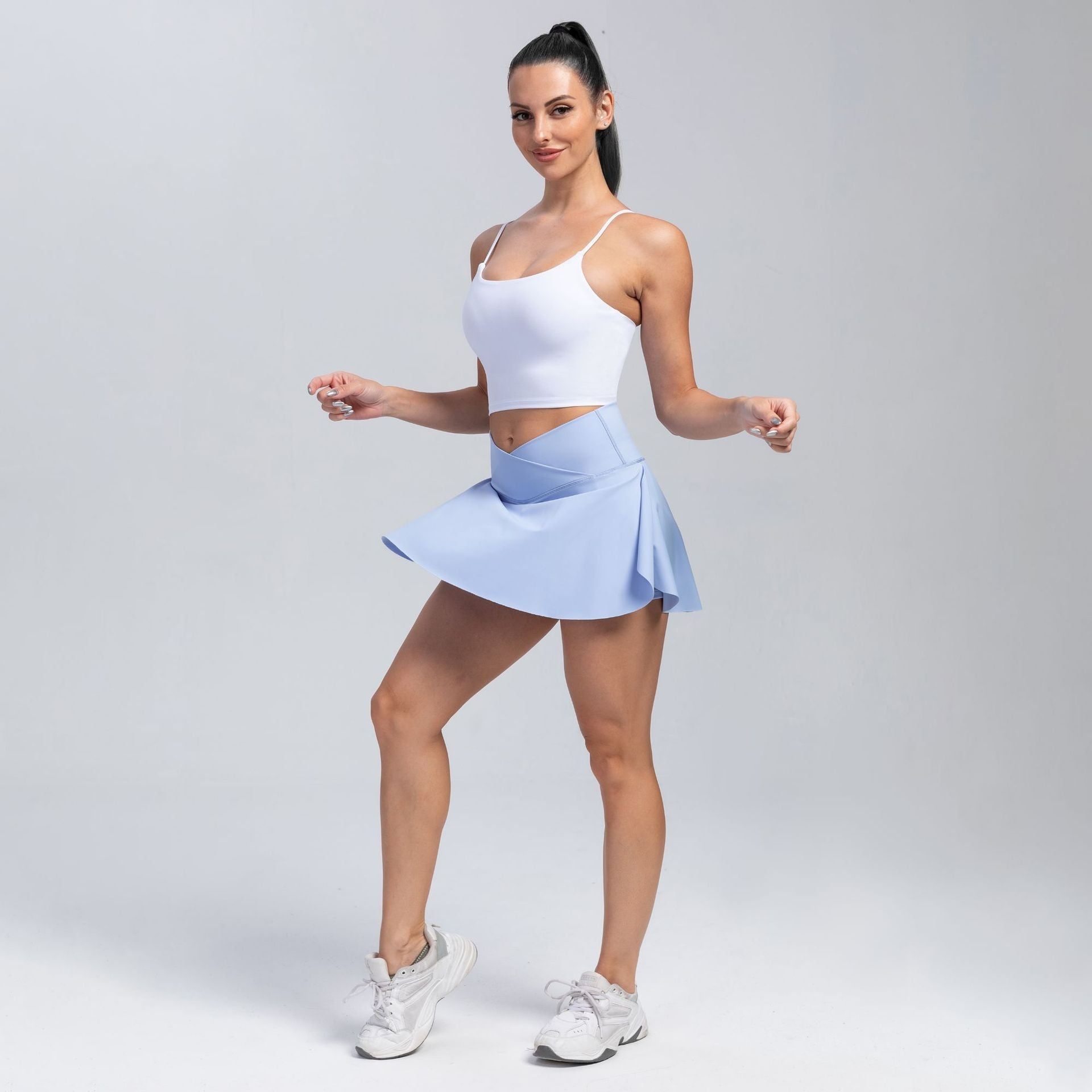 Athletic Wrap-Style Skort | Yoga Shorts with Skirt Overlay