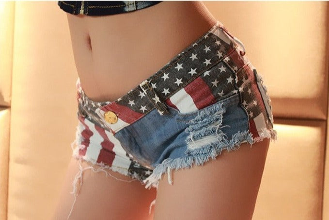 American Flag Shorts | Women's USA Flag Jean shorts