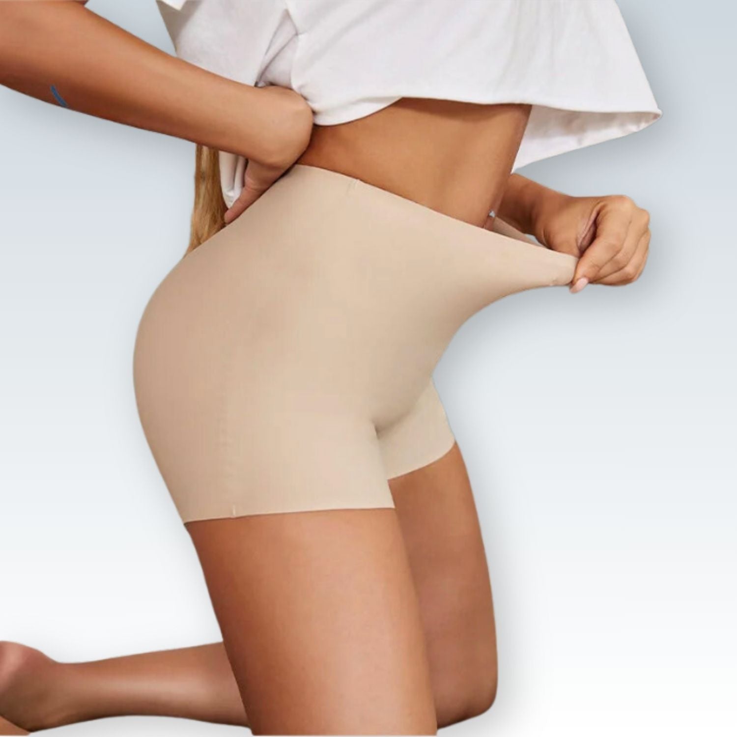 Seamless High-Waist Boy Shorts⎥Women's Breathable Under-Skirt with Ice Silk Comfort.