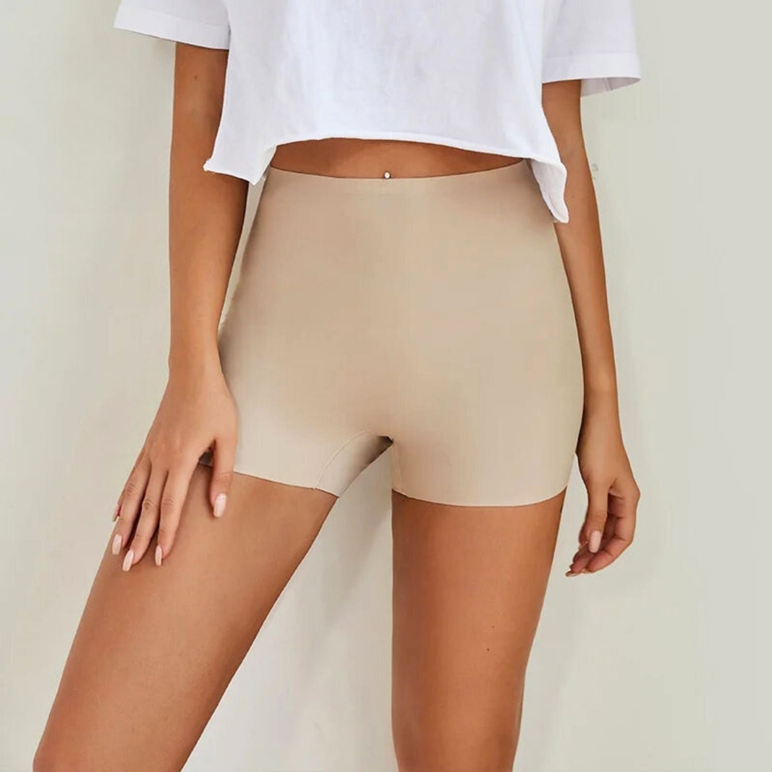 Seamless High-Waist Boy Shorts⎥Women's Breathable Under-Skirt with Ice Silk Comfort.