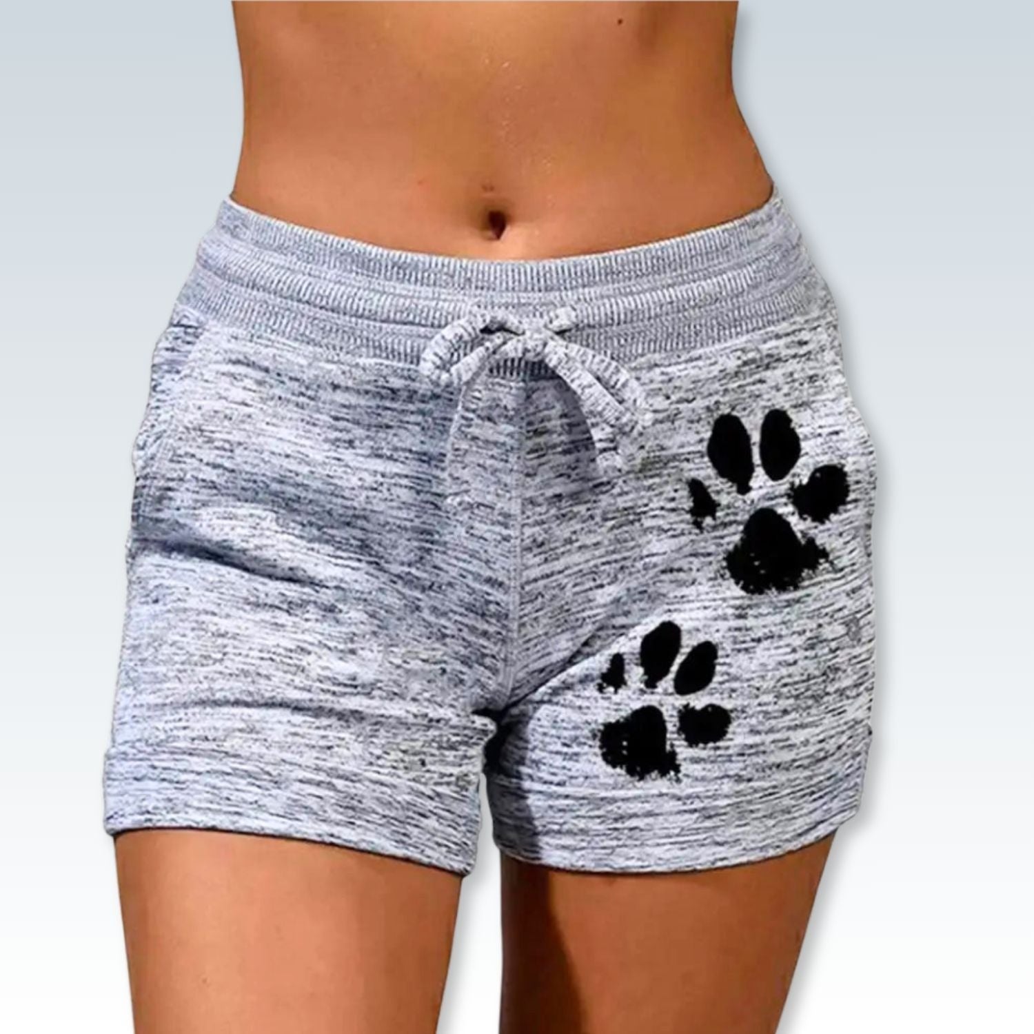 Casual Shorts with Cat's Claw Print⎥Drawstring Clothing for Women