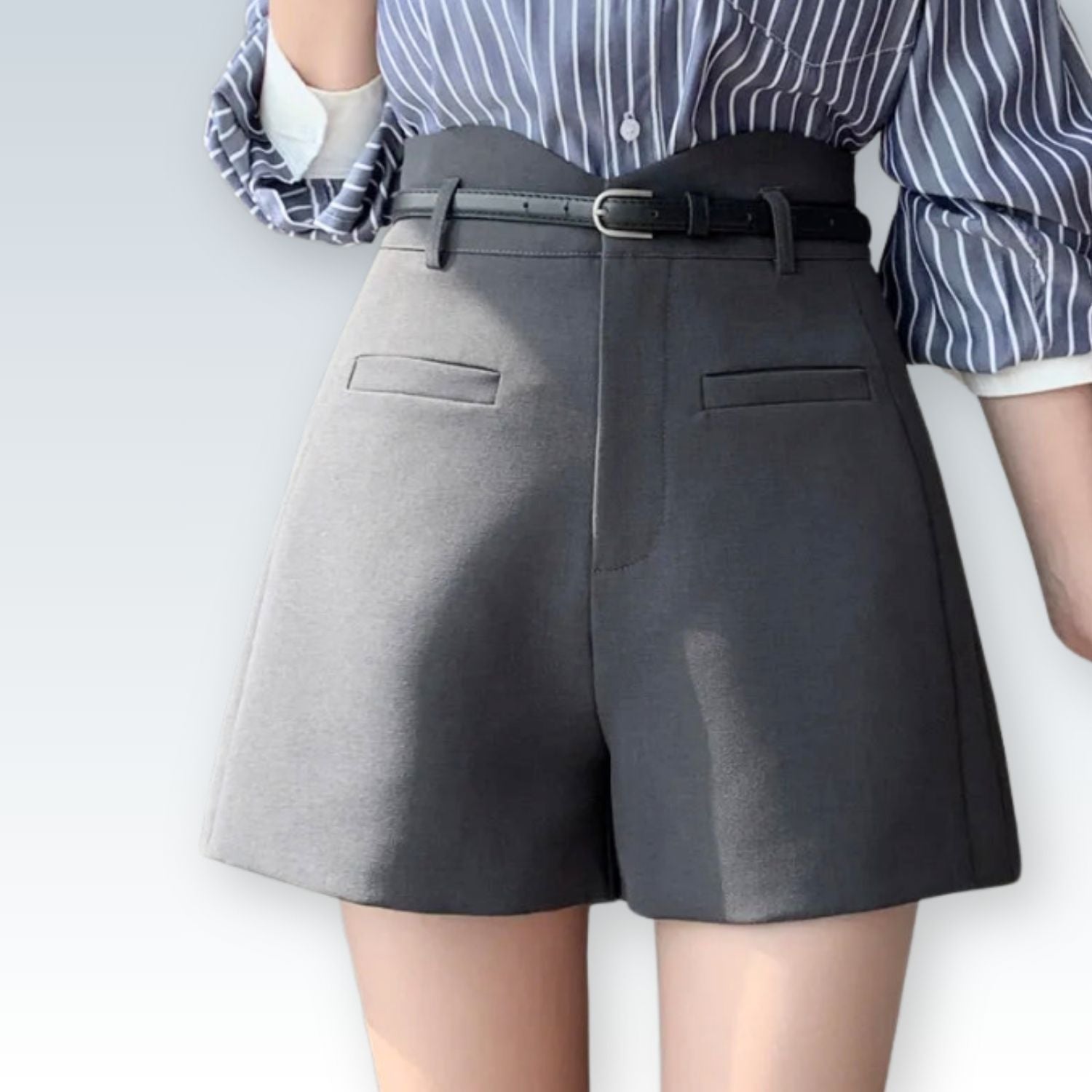 High Waist Office Shorts with Belt⎥Wide Leg Design for Women.