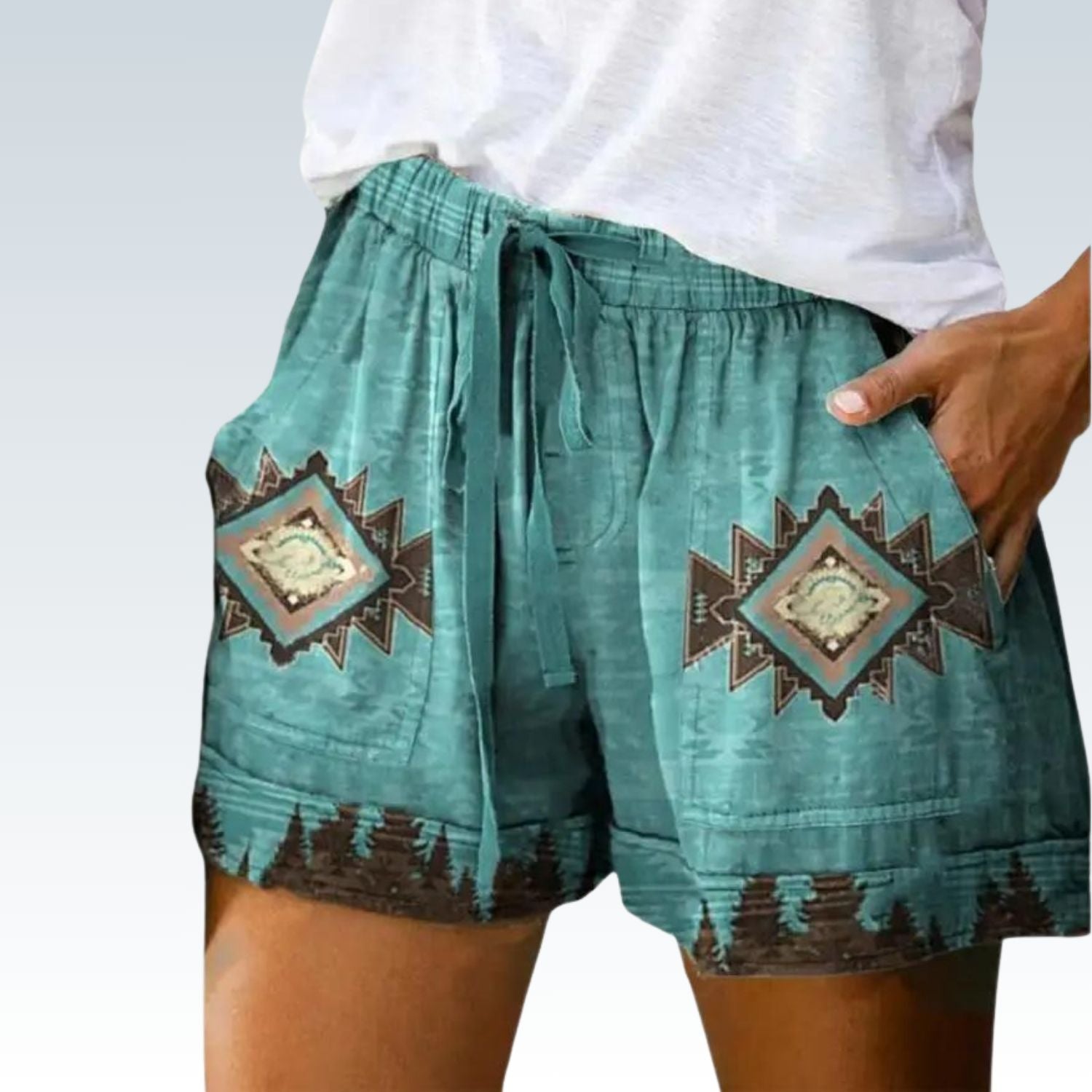 Boho-Chic Drawstring Casual Shorts  |  Exotic Print & Relax Fit for Vibrant Summer Days