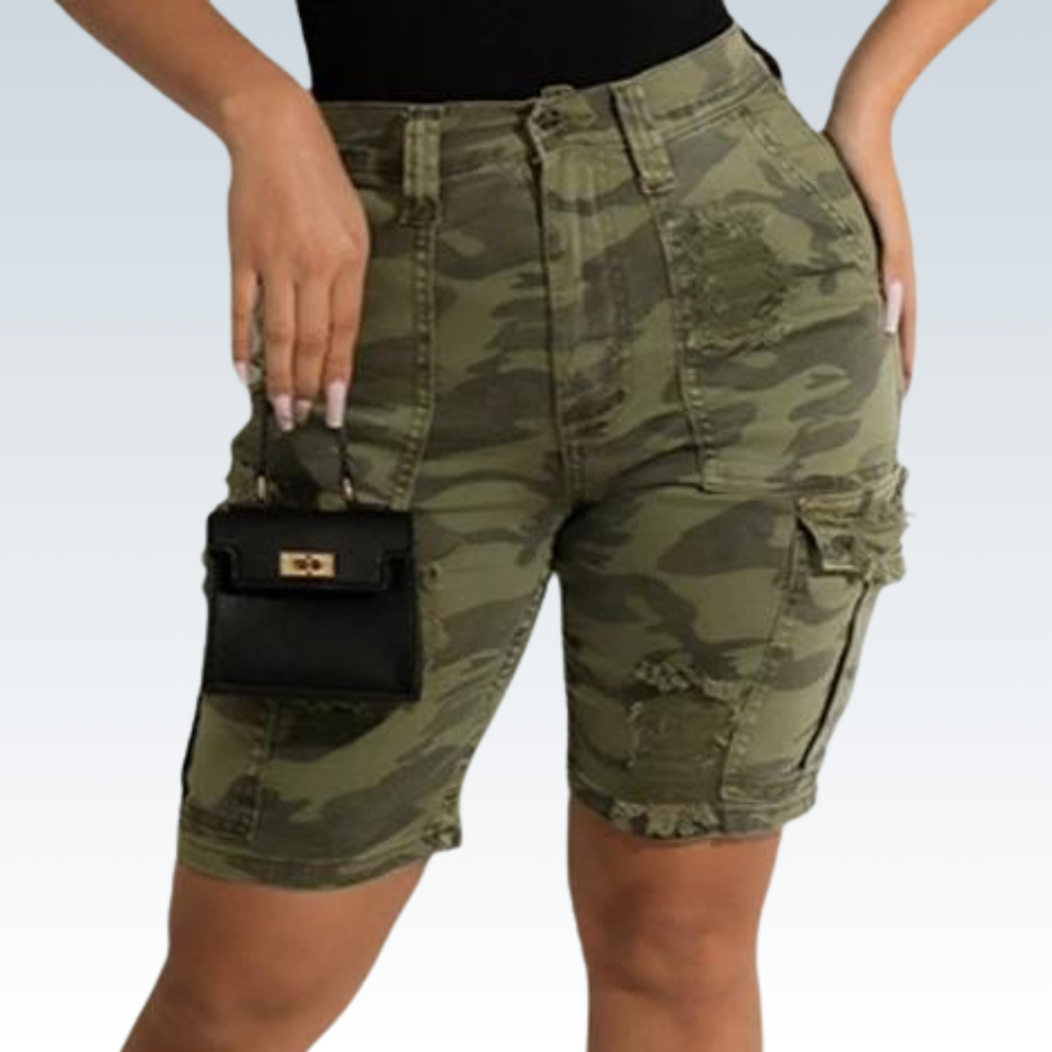 Trendsetting Camouflage Shorts | Streetwear Camo Shorts for Women.