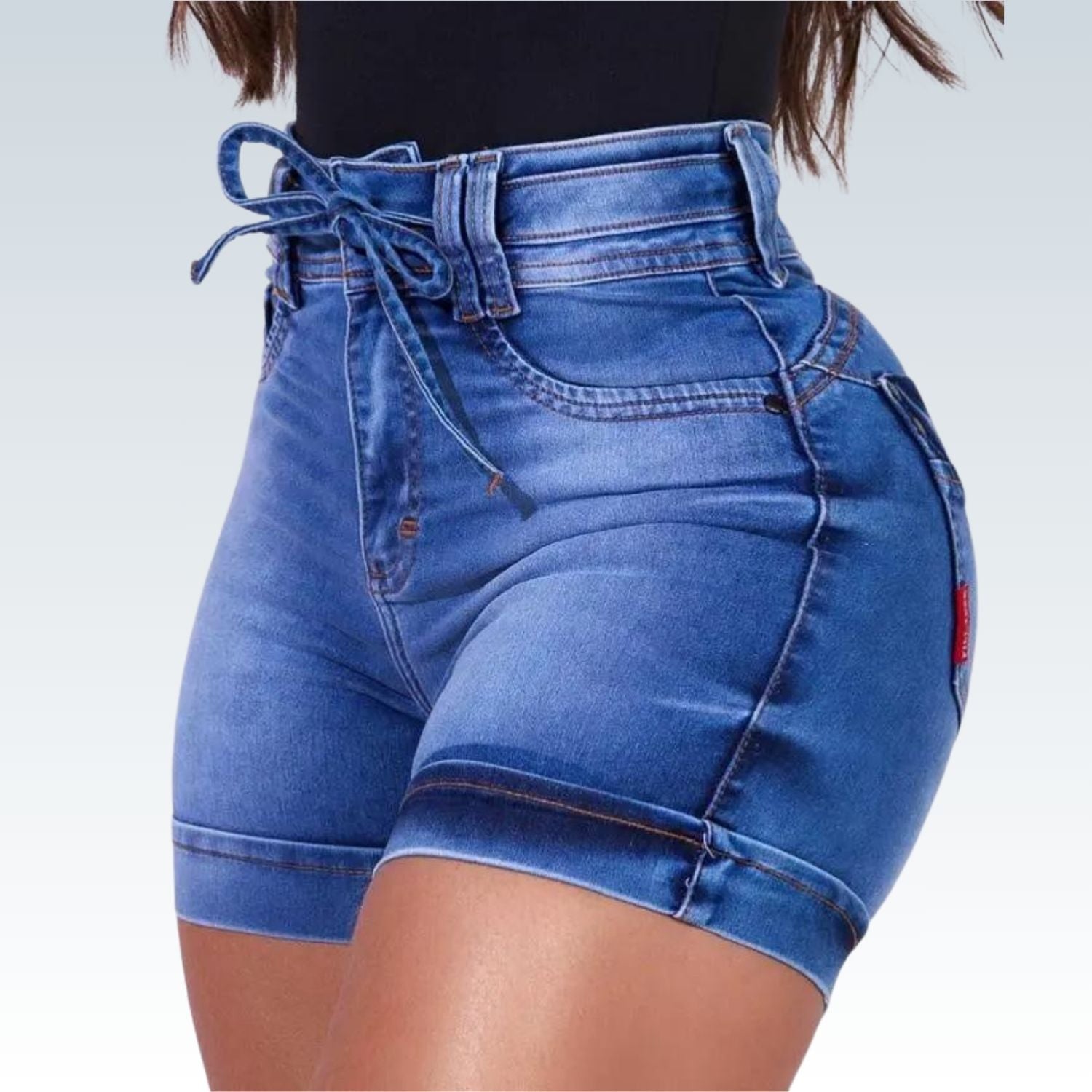 Tie Waist Jean Shorts | Sculpting Summer Fashion Jorts