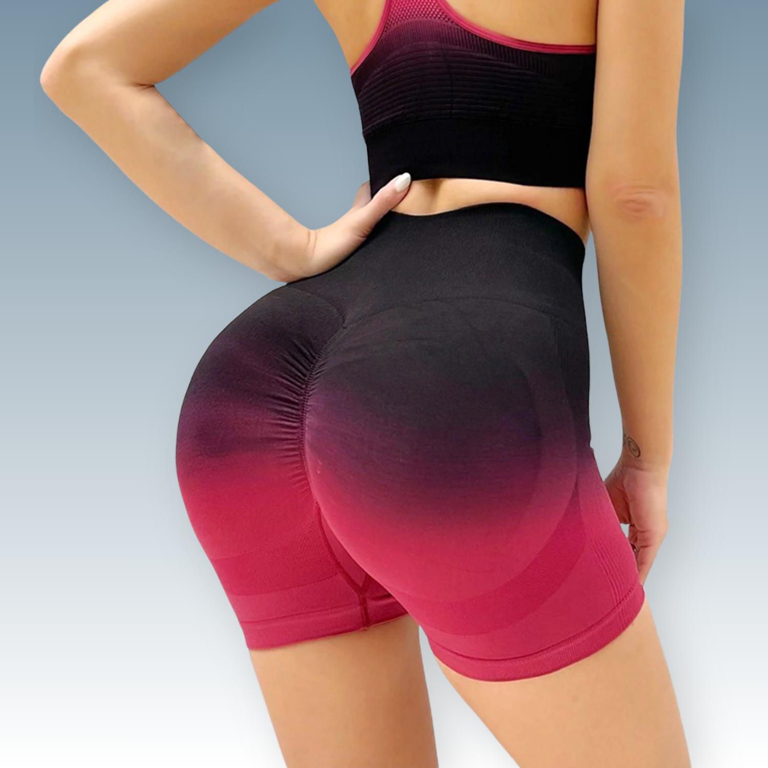 Gradient Seamless Yoga Shorts⎥Hip Lift Running Tights for Women