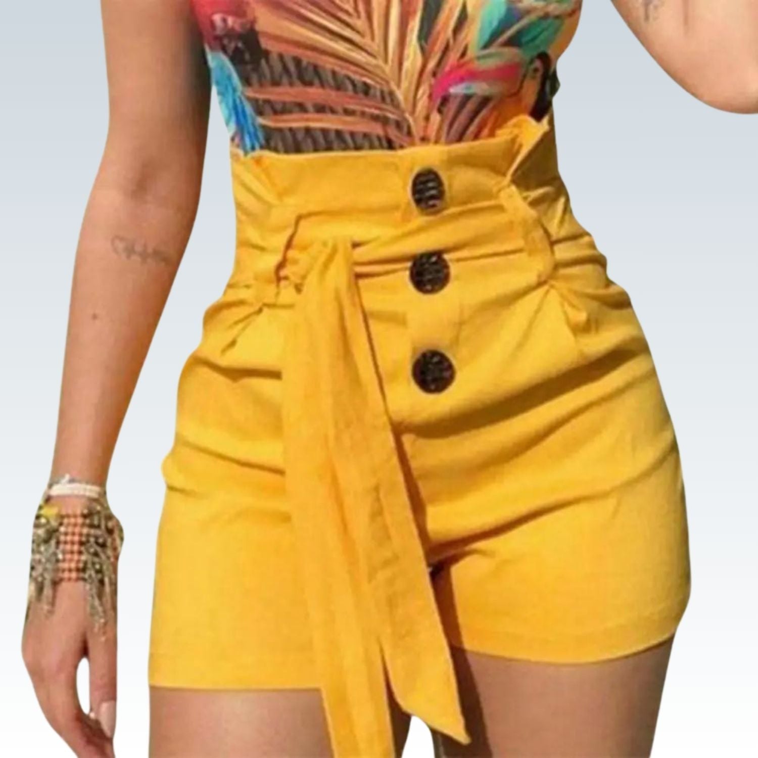 Elegant High-Waist Pleated Shorts⎥Slim Fit Solid Color for Stylish Women