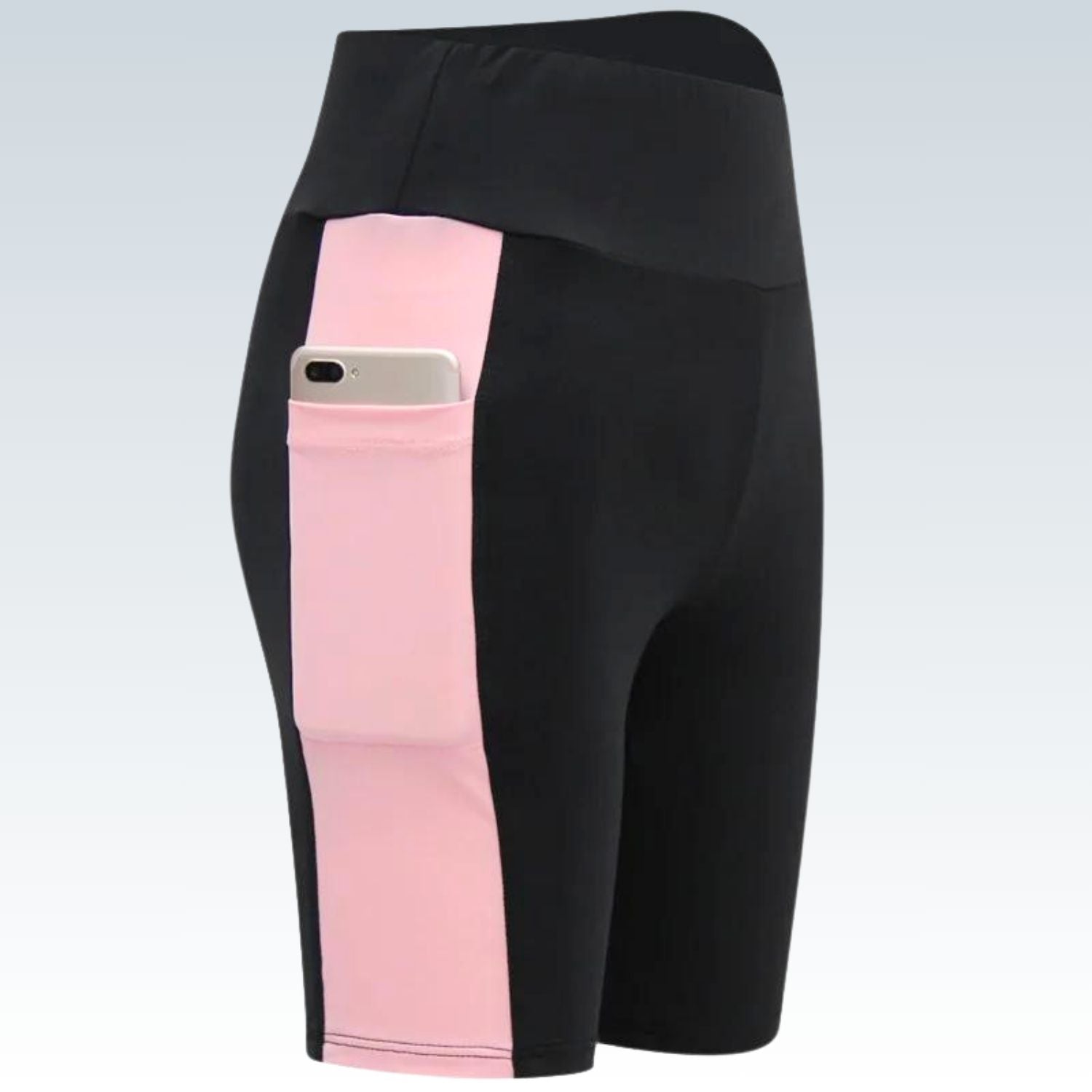 Fitness Focus: High-Waist Athletic Shorts | Convenient Phone Pocket Design.