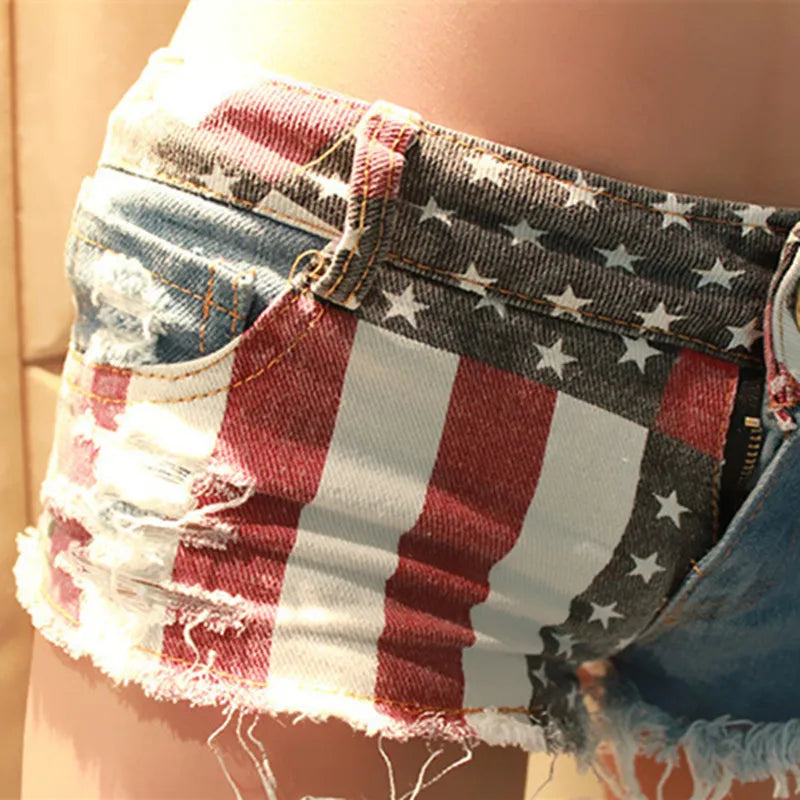 American Flag Shorts | Women's USA Flag Jean shorts