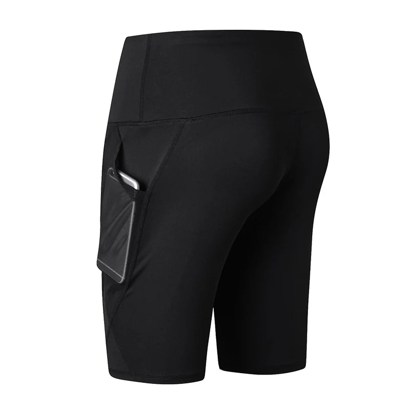 Quick-Dry High-Waist Gym Shorts⎥Yoga & Running Push-Up Shorts with Pockets.