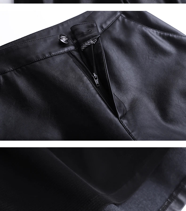 Black PU Leather Bermuda⎥Edgy Sophistication Shorts.