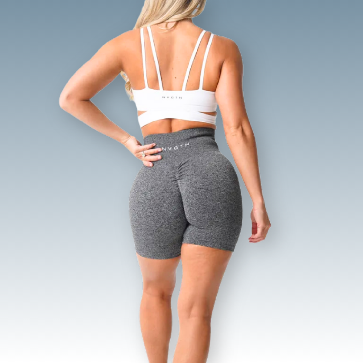 Scrunch Seamless Compression Shorts for Women | Elastic High-Waist Design for Fitness and Running.