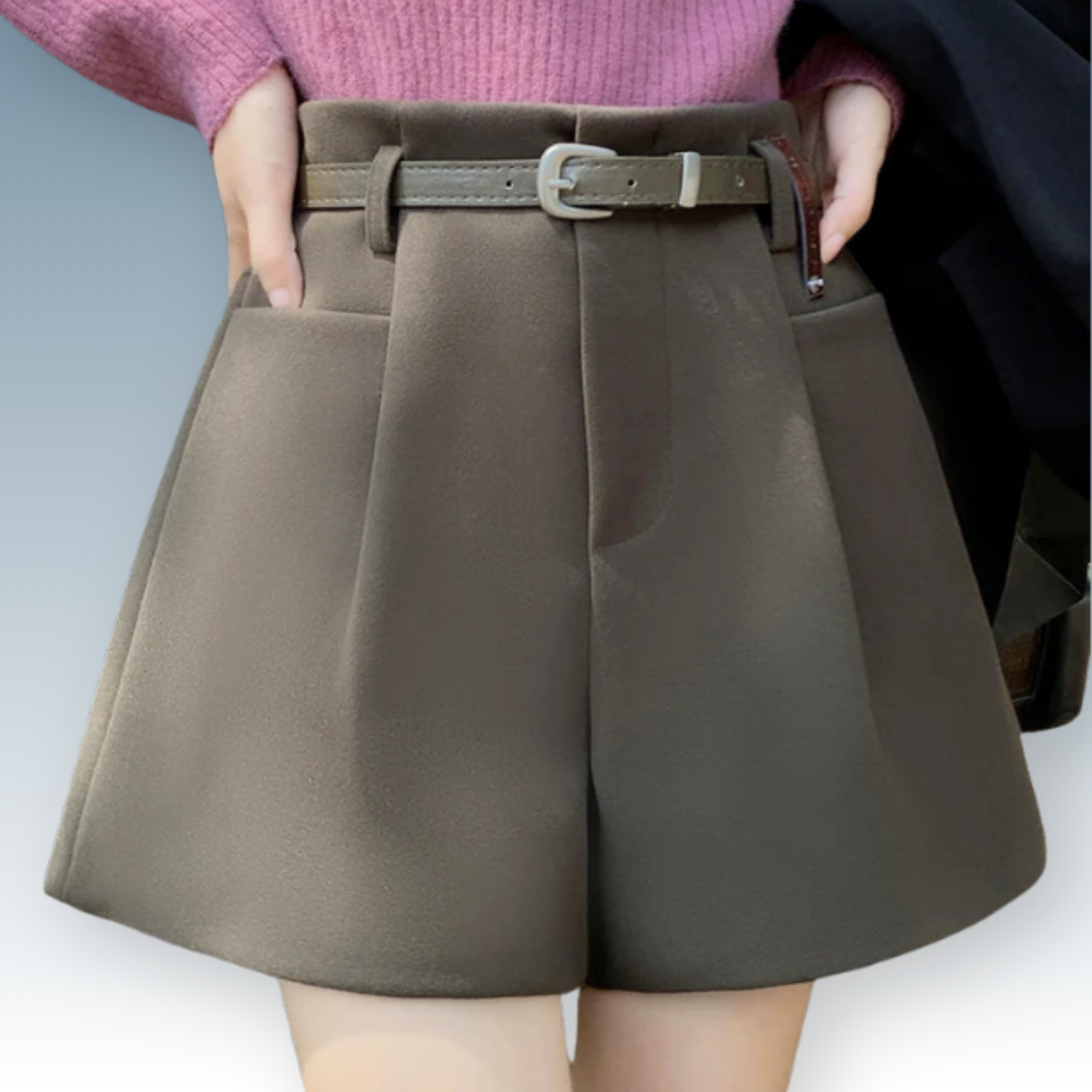 Belted A-Line Dress Shorts⎥ Elegant Wide-Leg Tailored Fit