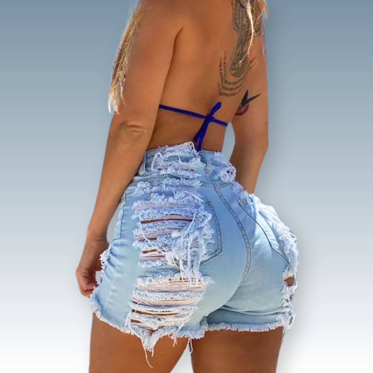 Edgy Ripped Jorts⎥Tasseled Jean Booty Shorts for Women.