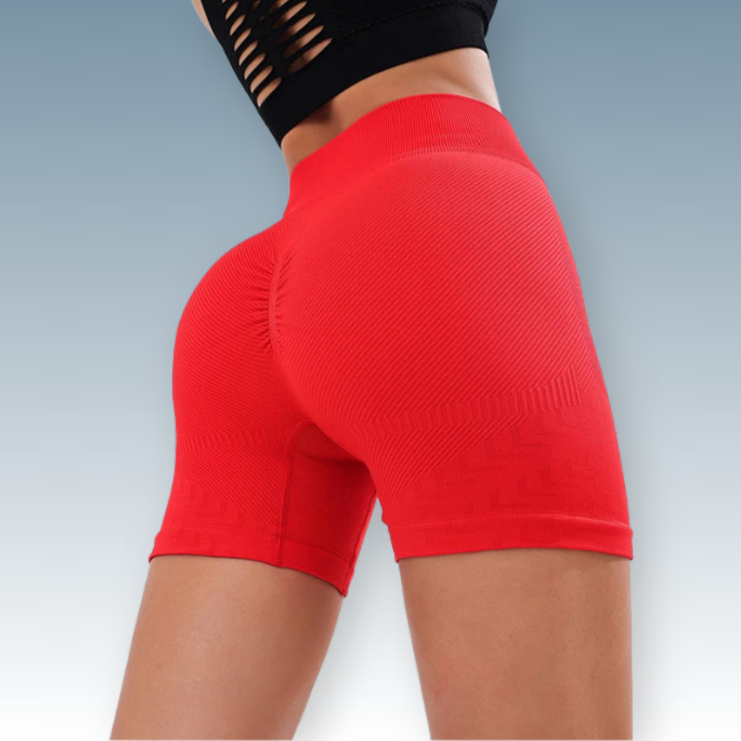 Sculpting Red Seamless Gym Shorts⎥Quick Dry Fitness & Yoga Wear for Women