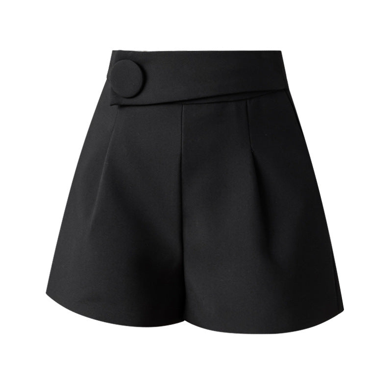 Refined Button-Detail Shorts⎥Wide-Leg Tailored Dress Shorts for Women