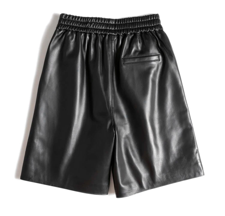 Authentic Leather Bermuda for Women ⎥ Wide Leg & Pockets Shorts.