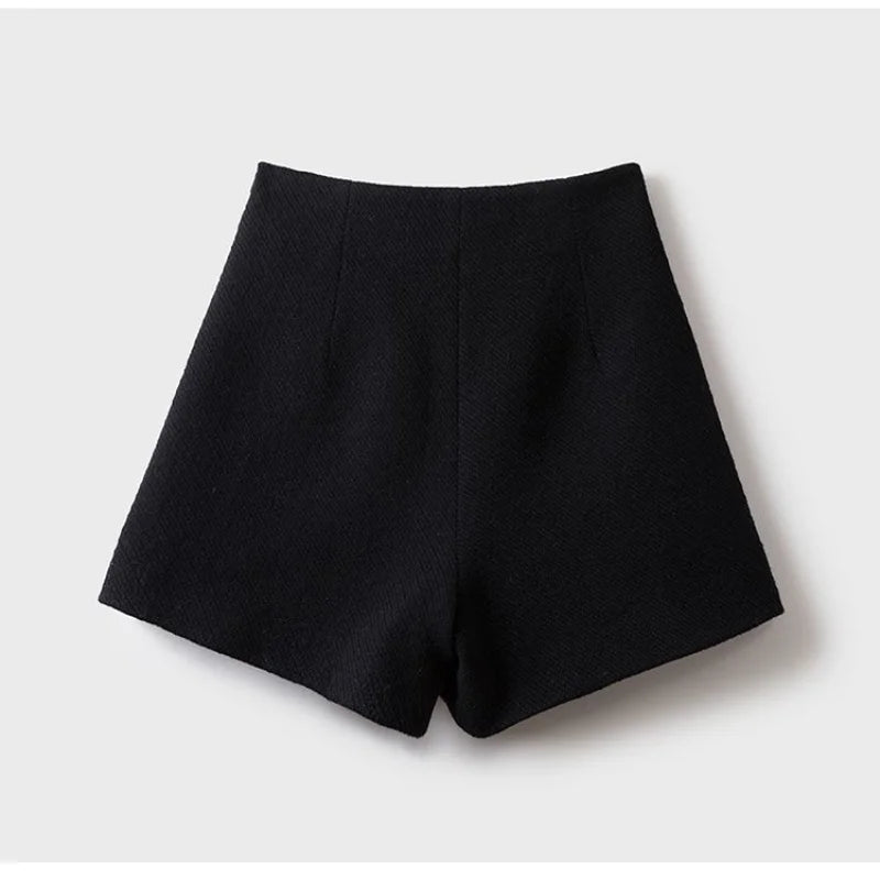 A-Line Elegance Skort | Chic Button-Detailed Wide-Leg Skirt Shorts