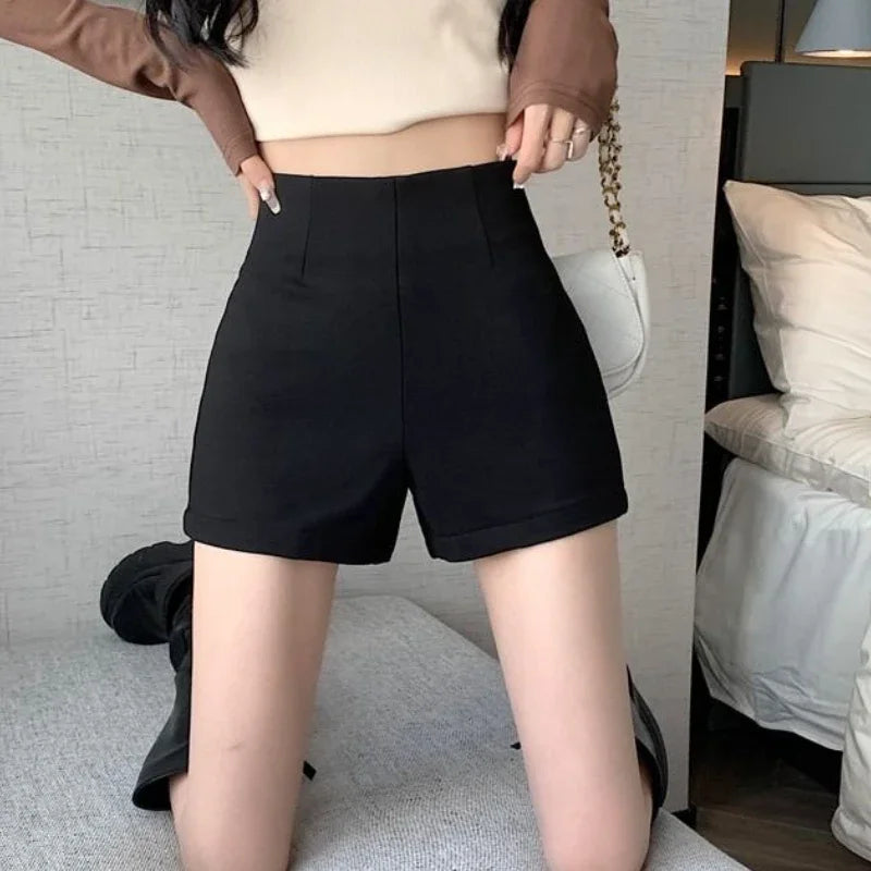 Black High-Waist Shorts⎥Skinny Korean Style.