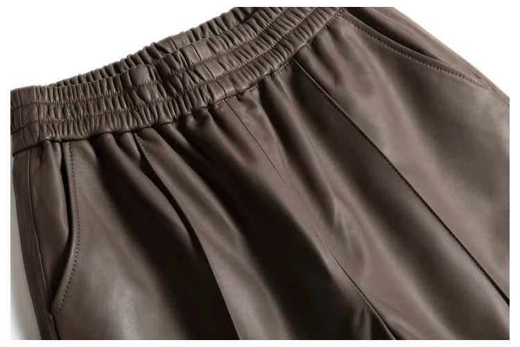 Authentic Leather Bermuda for Women ⎥ Wide Leg & Pockets Shorts.