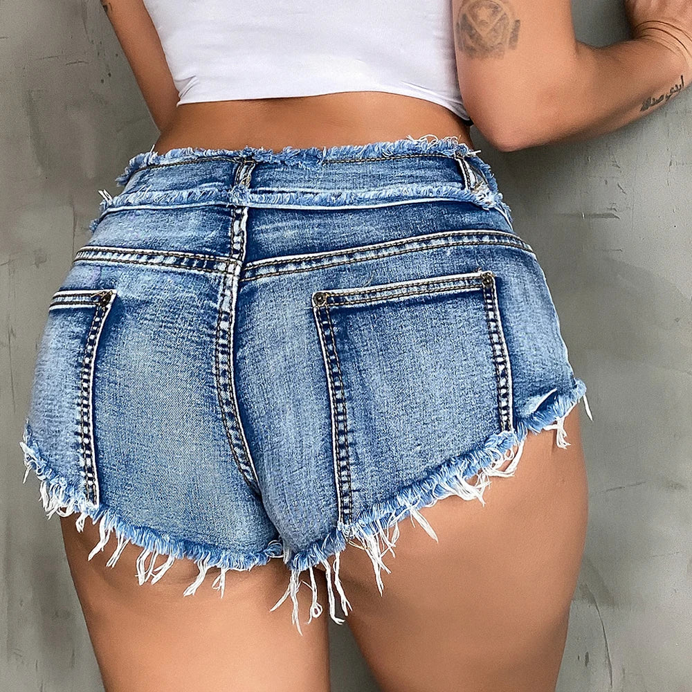 Modern Low Rise Shorts⎥Trendy Frayed Jean Shorts for Women - SHORTS LAND