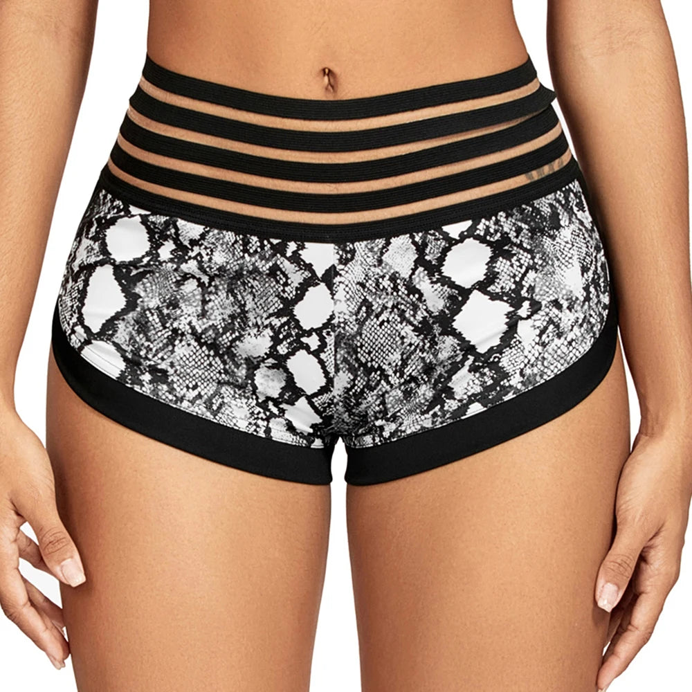 Animal Print High-Waist Yoga Shorts - Scrunch Butt, Breathable Gym Workout for Women - SHORTS LAND