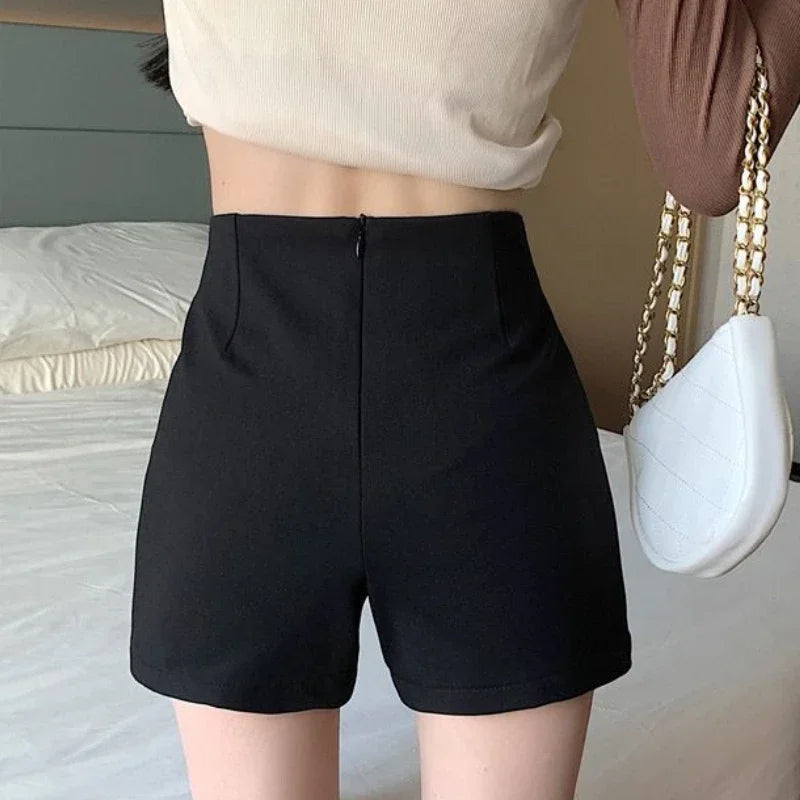 Black High-Waist Shorts⎥Skinny Korean Style.