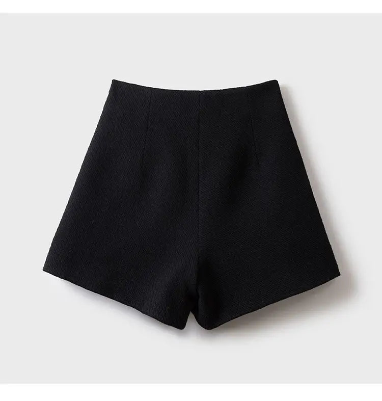 A-Line Elegance Skort | Chic Button-Detailed Wide-Leg Skirt Shorts