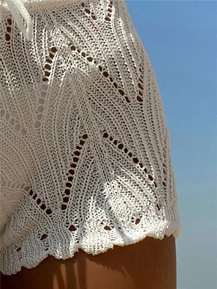 Boho Crochet Knit Beach Shorts | Stylish Women's Summer Cover-Up