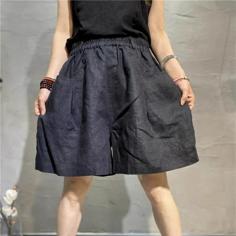 Linen Wide-Leg Shorts for Women⎥Casual Loose Oversized Clothing