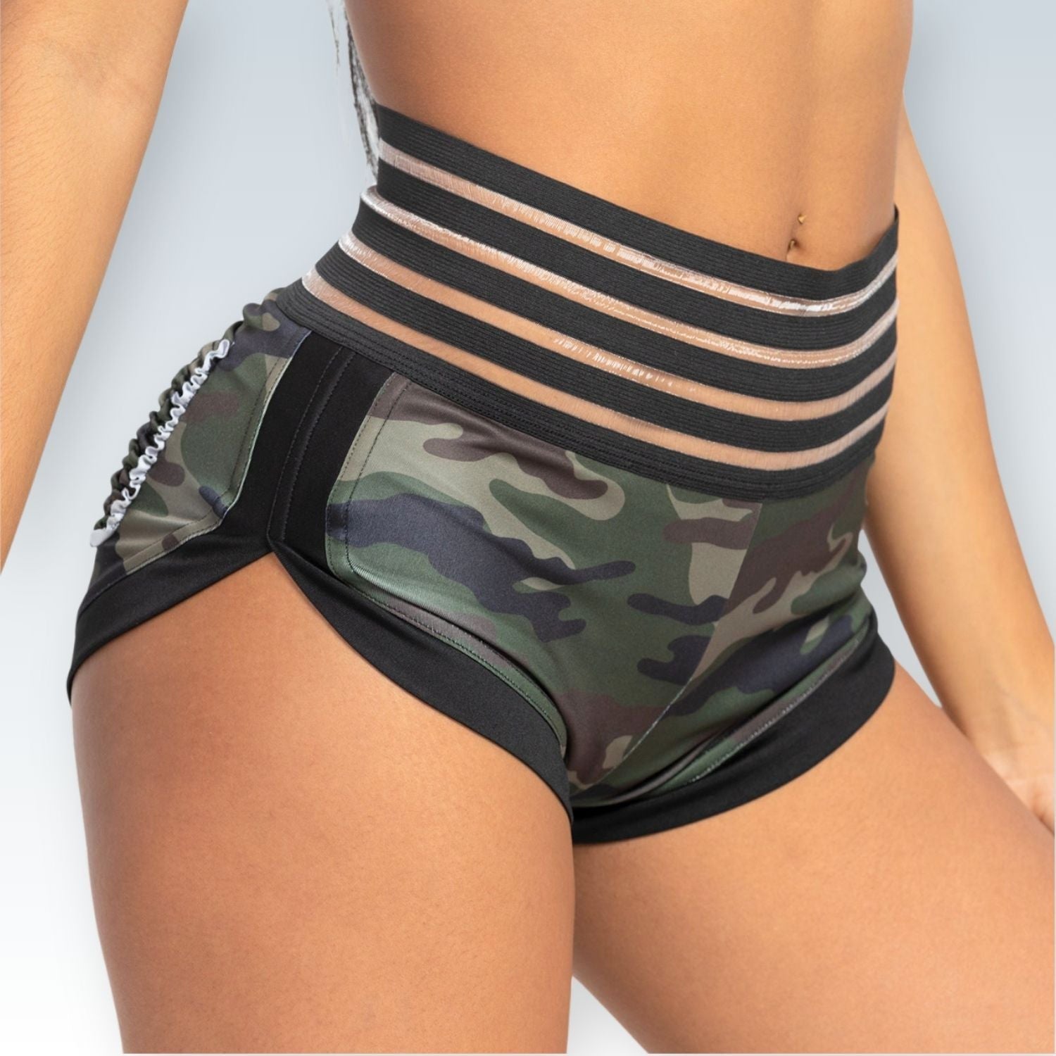 Camo Shorts with Strap Waist Detail | High-Performance Athletic Shorts