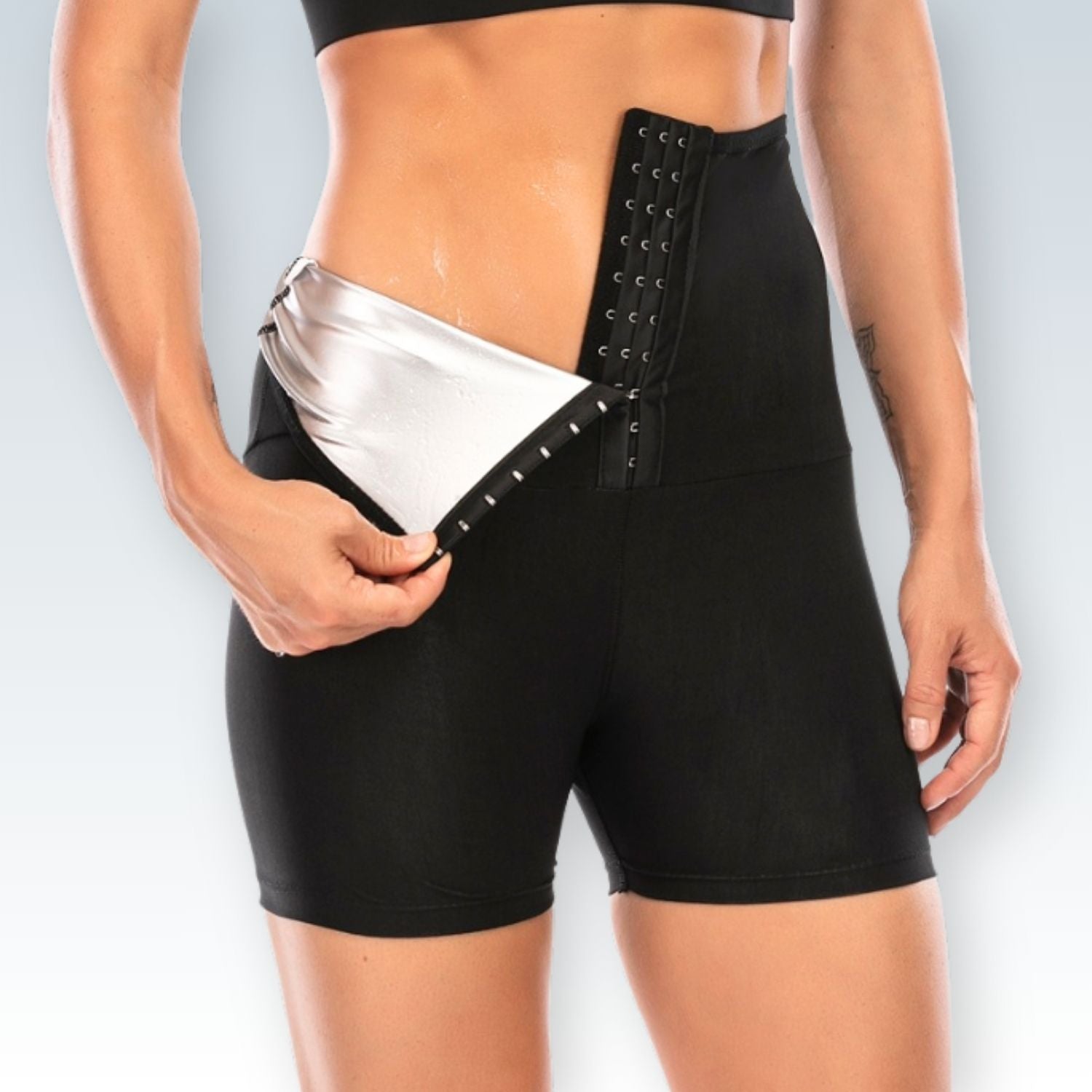 Sleek Sculpting Sauna Shorts | High-Waist Shapewear Leggings for Gym & Fitness