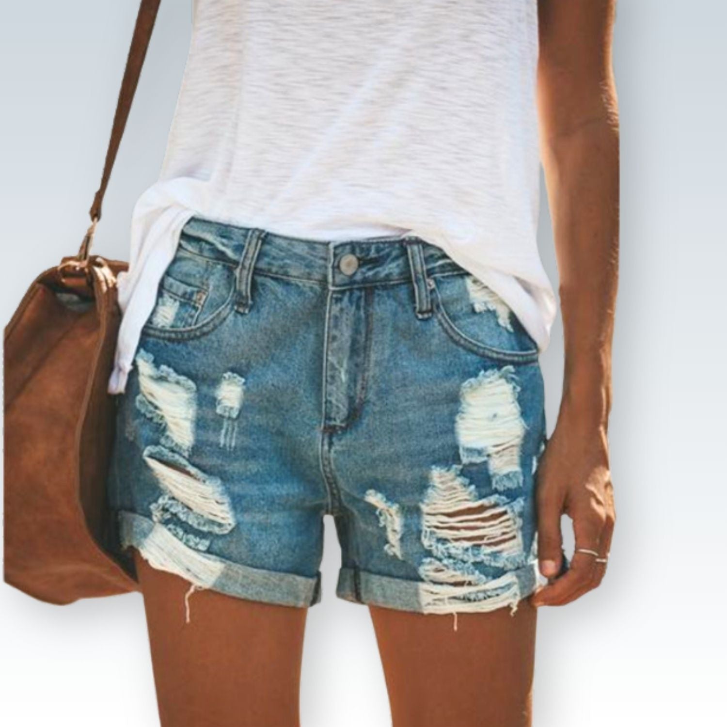 Casual Loose Ripped Jean Shorts⎥Fashion Distressed Jorts for Women