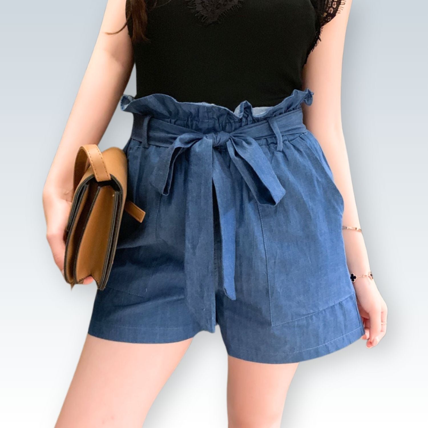 Waist-Tied Charm Shorts⎥Elegant Bow-Knot High-Waist Shorts