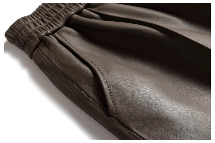 Authentic Leather Bermuda for Women ⎥ Wide Leg & Pockets Shorts.