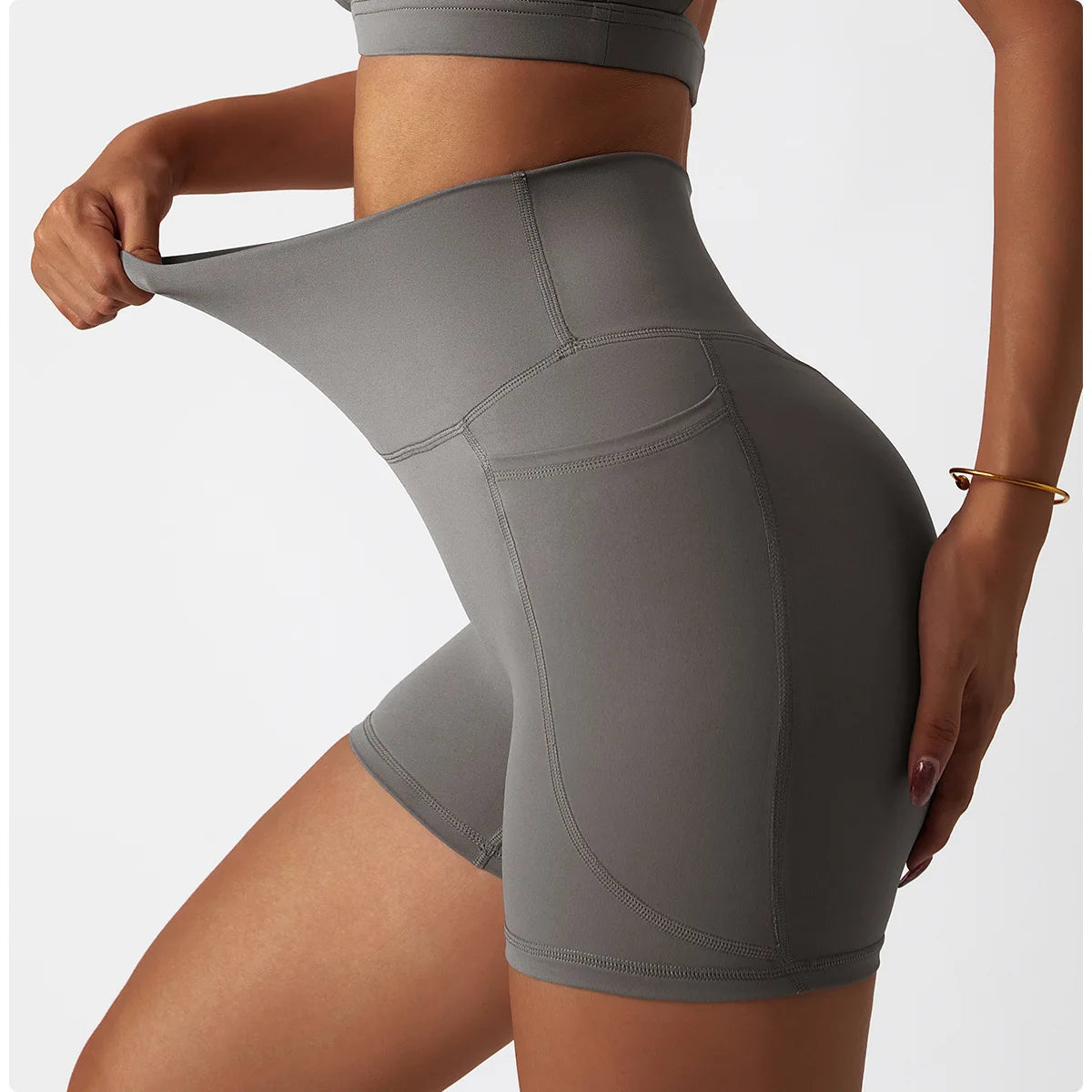 2-Piece Gym Suit Shorts⎥One Shoulder Yoga Set for Women