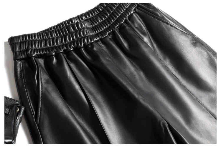 Authentic Leather Bermuda for Women ⎥ Wide Leg & Pockets Shorts.