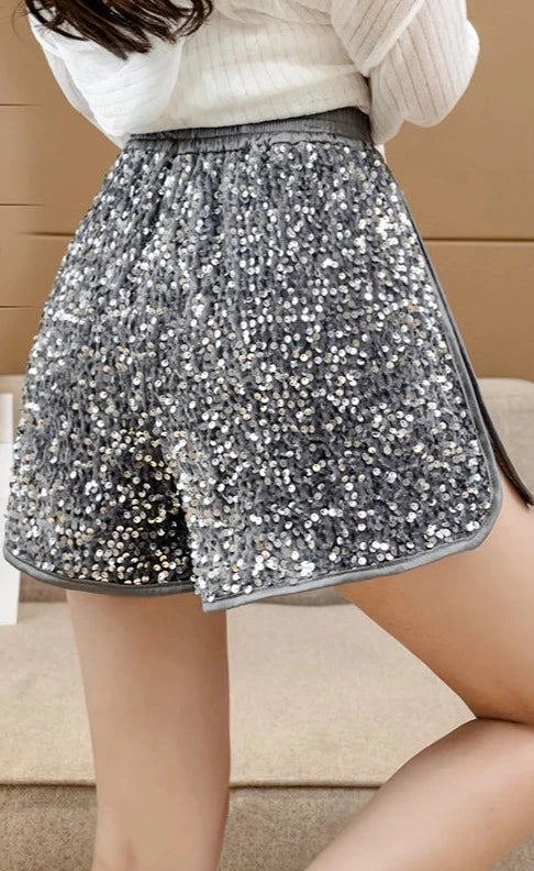 Glamorous Sequin Shorts | Casual Spliced Design shorts for Women