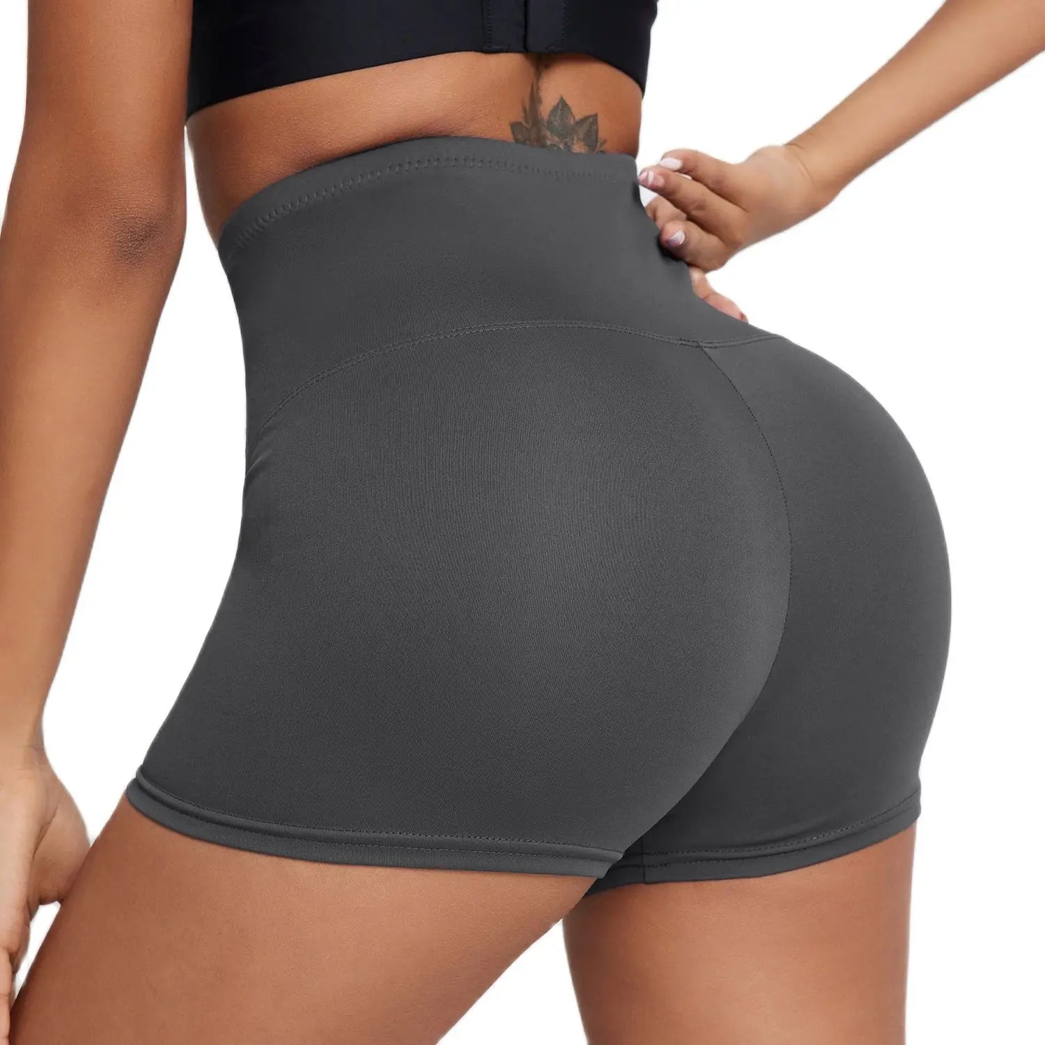 Hip Lift & Abdomen Control Yoga Shorts⎥High-Waist Workout Bottom - SHORTS LAND