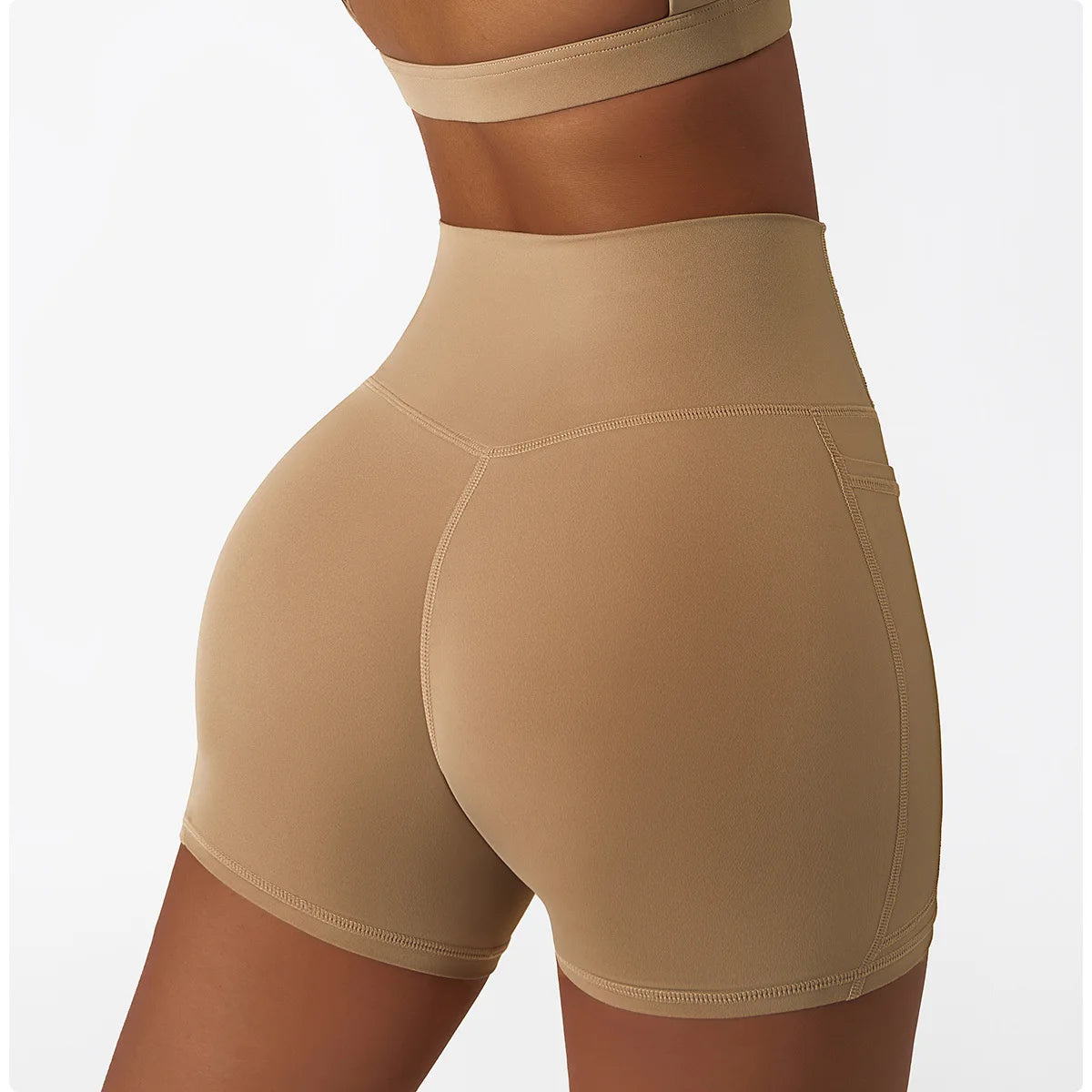 2-Piece Gym Suit Shorts⎥One Shoulder Yoga Set for Women