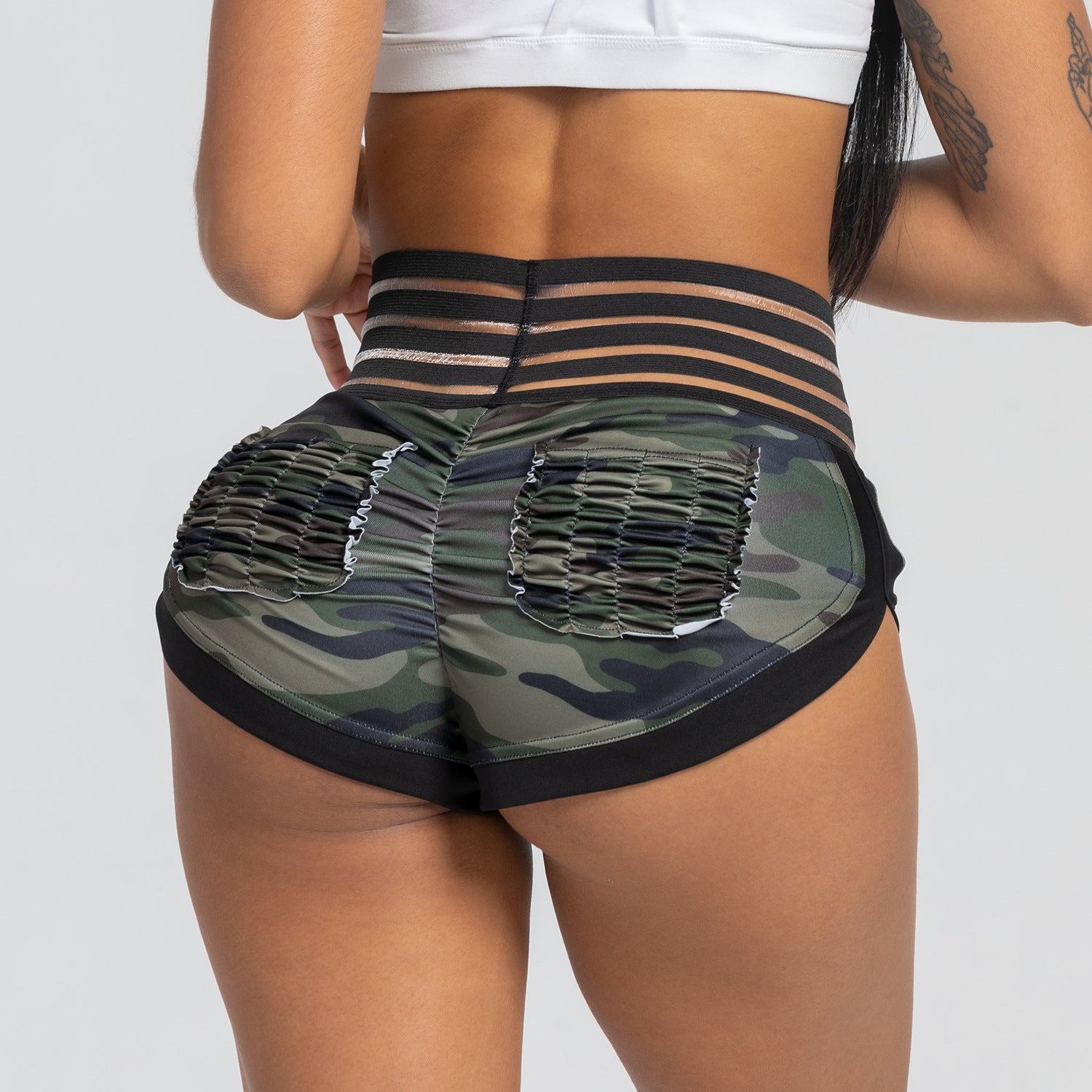 Camo Shorts with Strap Waist Detail | High-Performance Athletic Shorts