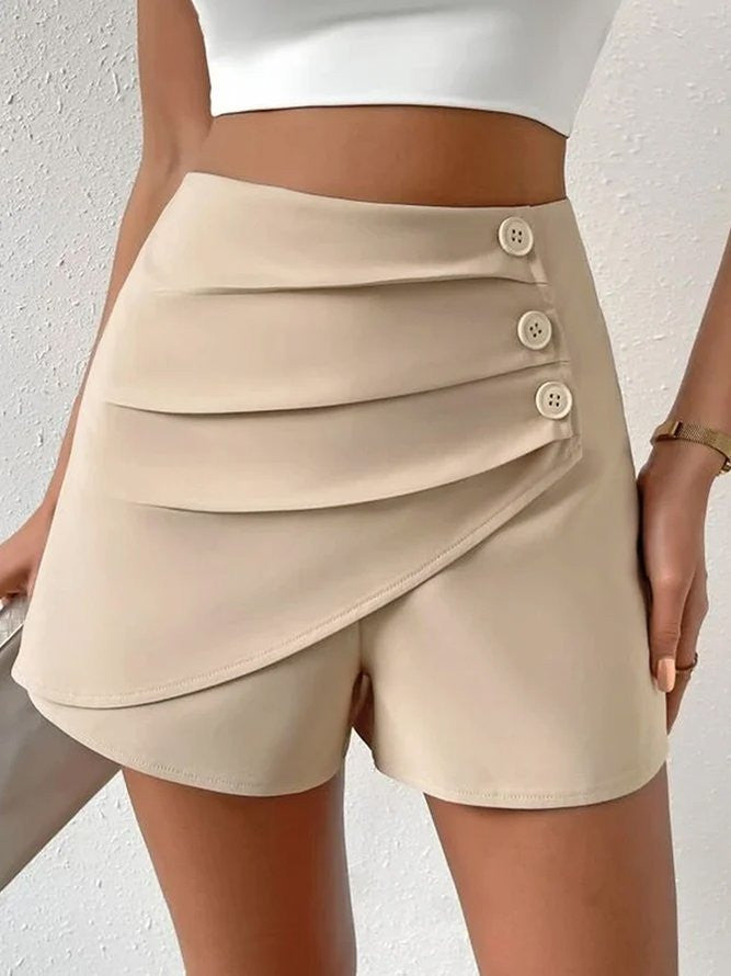 Elegant Wrap-Style Shorts⎥Chic Button-Embellished Dress Shorts for Women