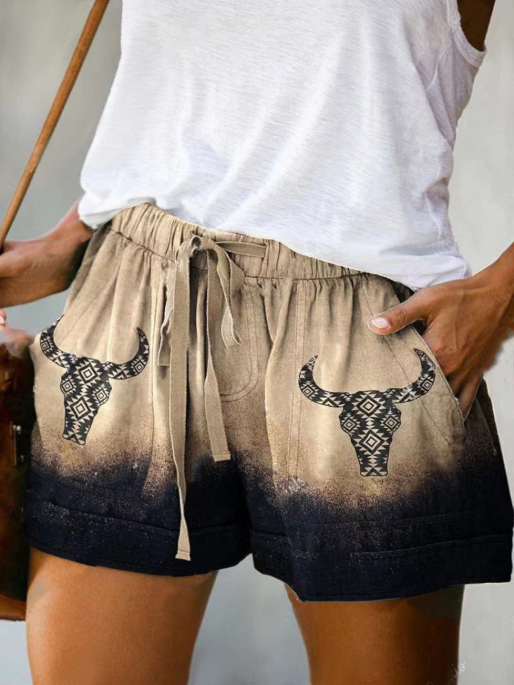 Boho-Chic Drawstring Casual Shorts  |  Exotic Print & Relax Fit for Vibrant Summer Days